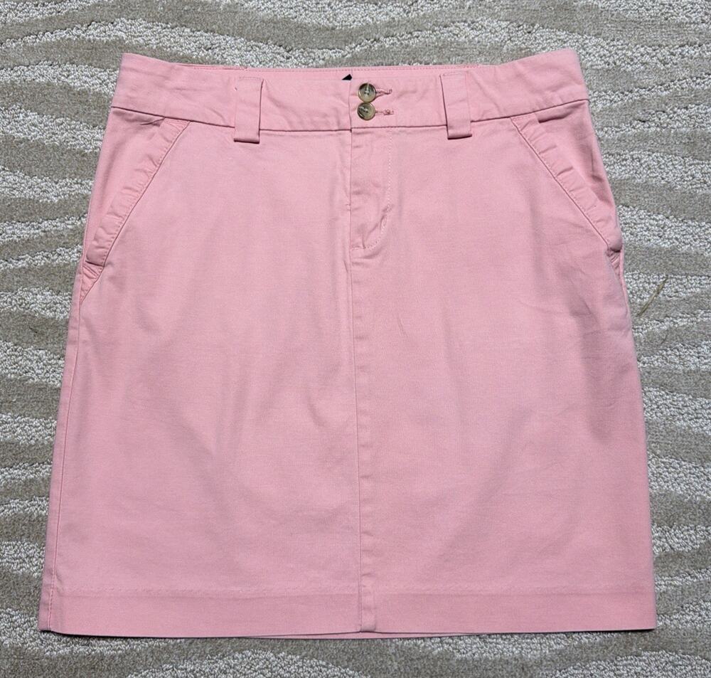 Tommy Hilfiger Pink Twill Chino A-Line Skirt Size 2 Golf Casual Beach